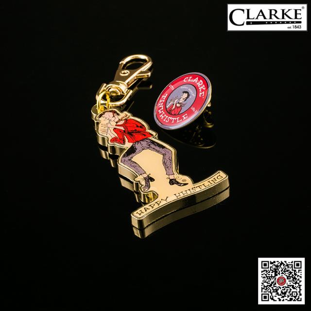 英国克拉克黄铜钥匙扣徽章套装